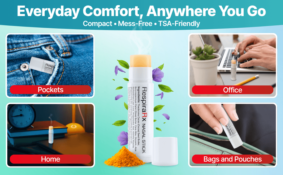 RespiraRx Nasal Stick Patented Topical Nasal Balm
